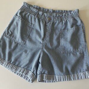 There Abouts Shorts Youth 18.5 P Plus Light Blue Pull On Shorts Striped Pockets